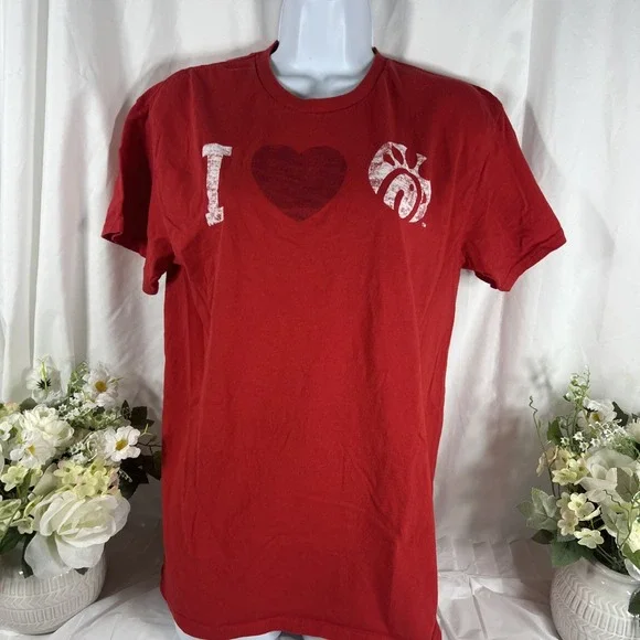 CHICK-FIL-A Red I LOVE CFA Genuine T Shirt Women's Medium M - Picture 3 of 9